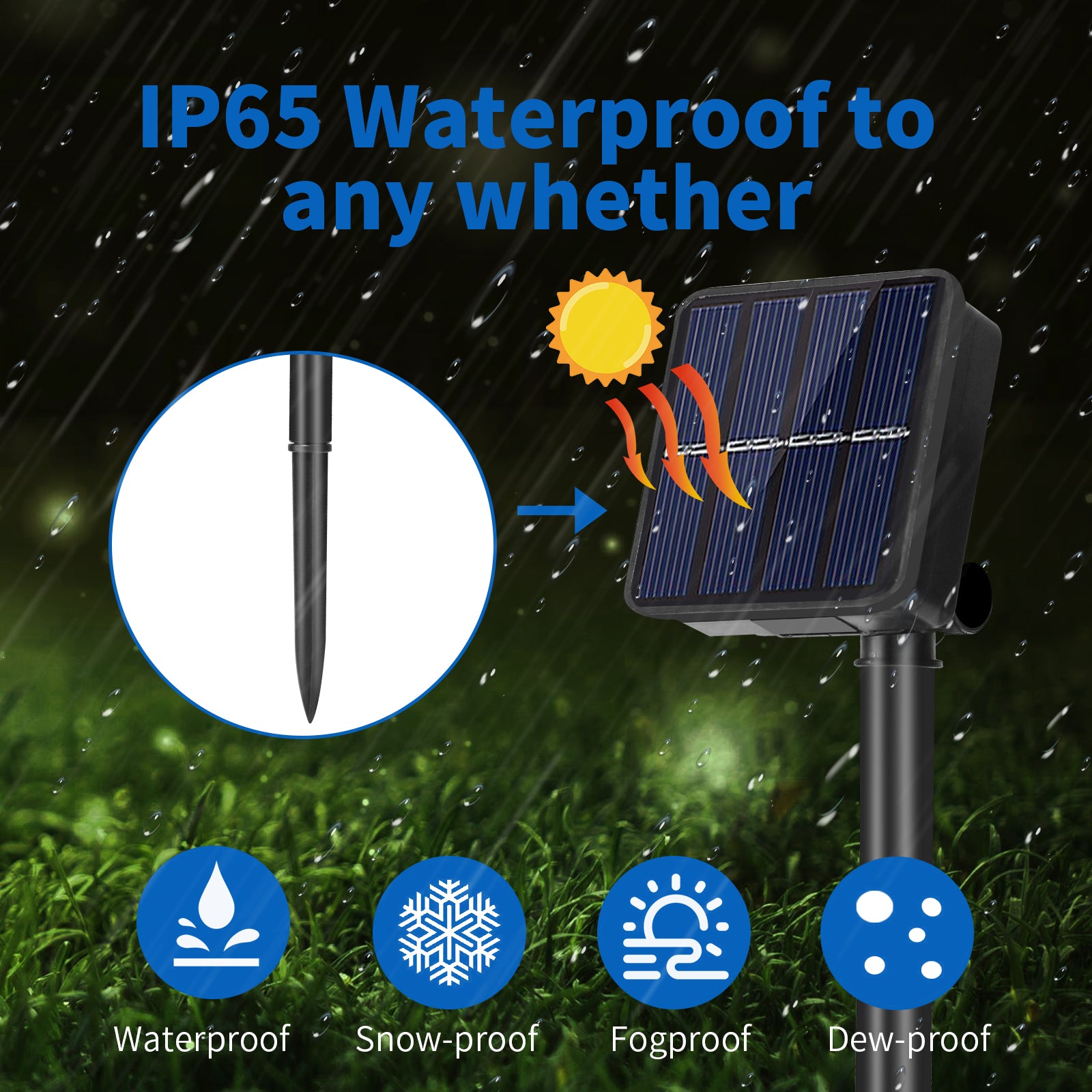 22 Metre Solar Fairy Lights IP65 Multi-Colour 200 LEDs
