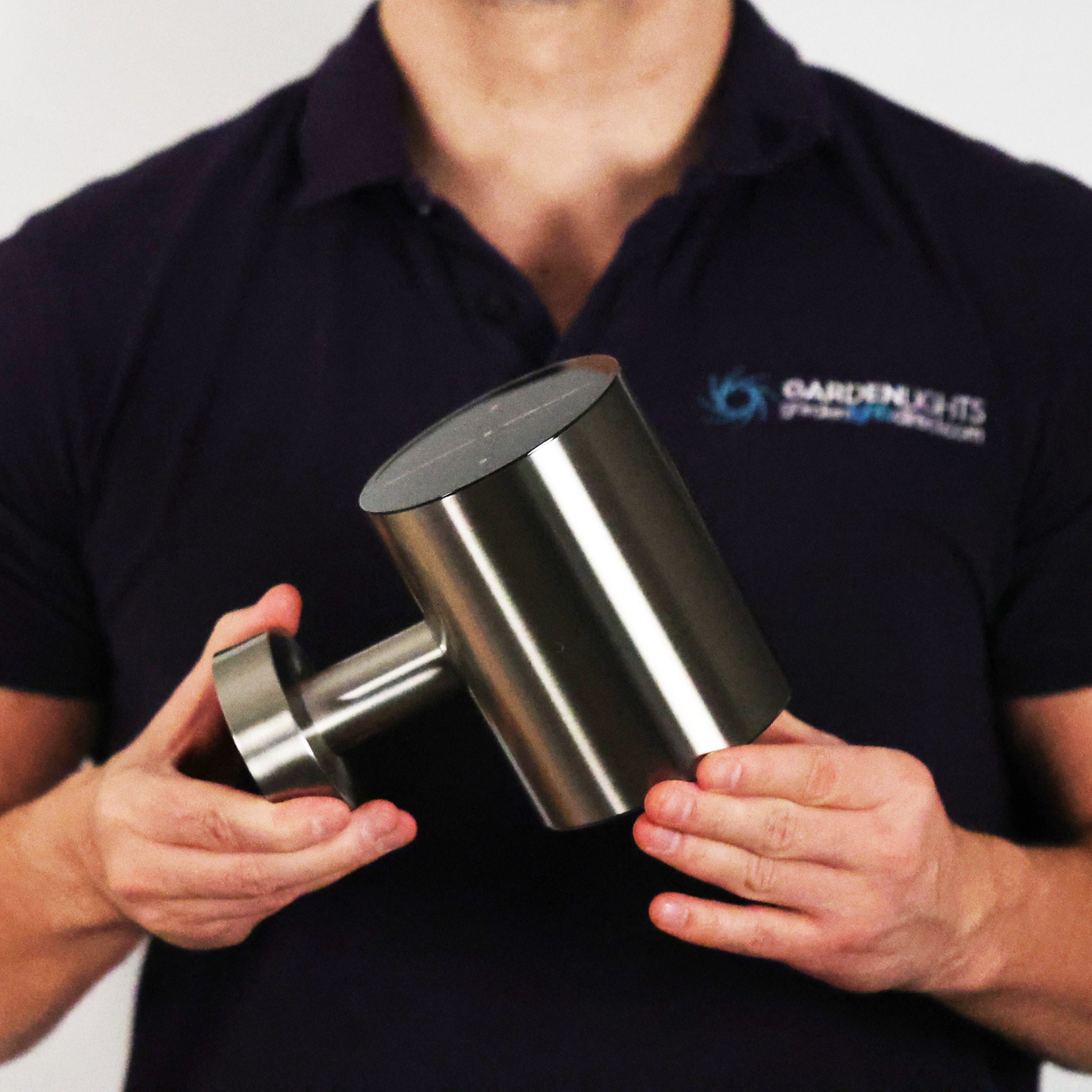 Up & Down Solar Wall Light Being Held