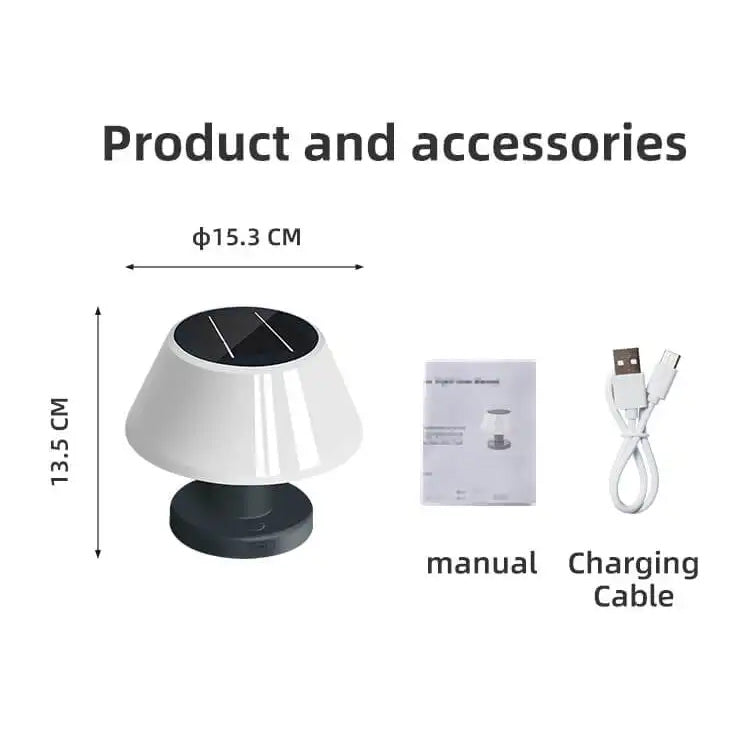 Outdoor Solar Table Lamp - Warm White - IP54 Weatherproof