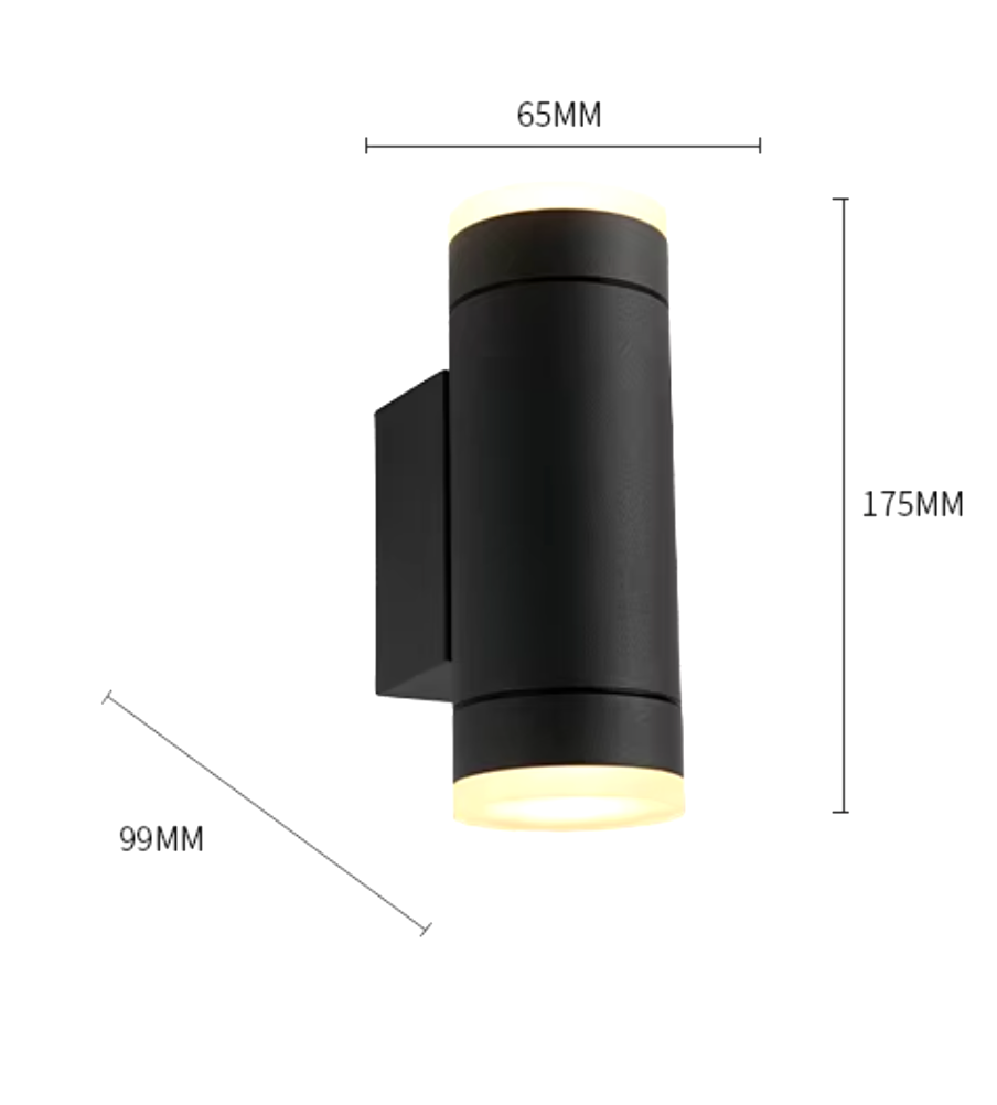 Nordic Modern Up & Down Facing Outdoor Wall Light IP54