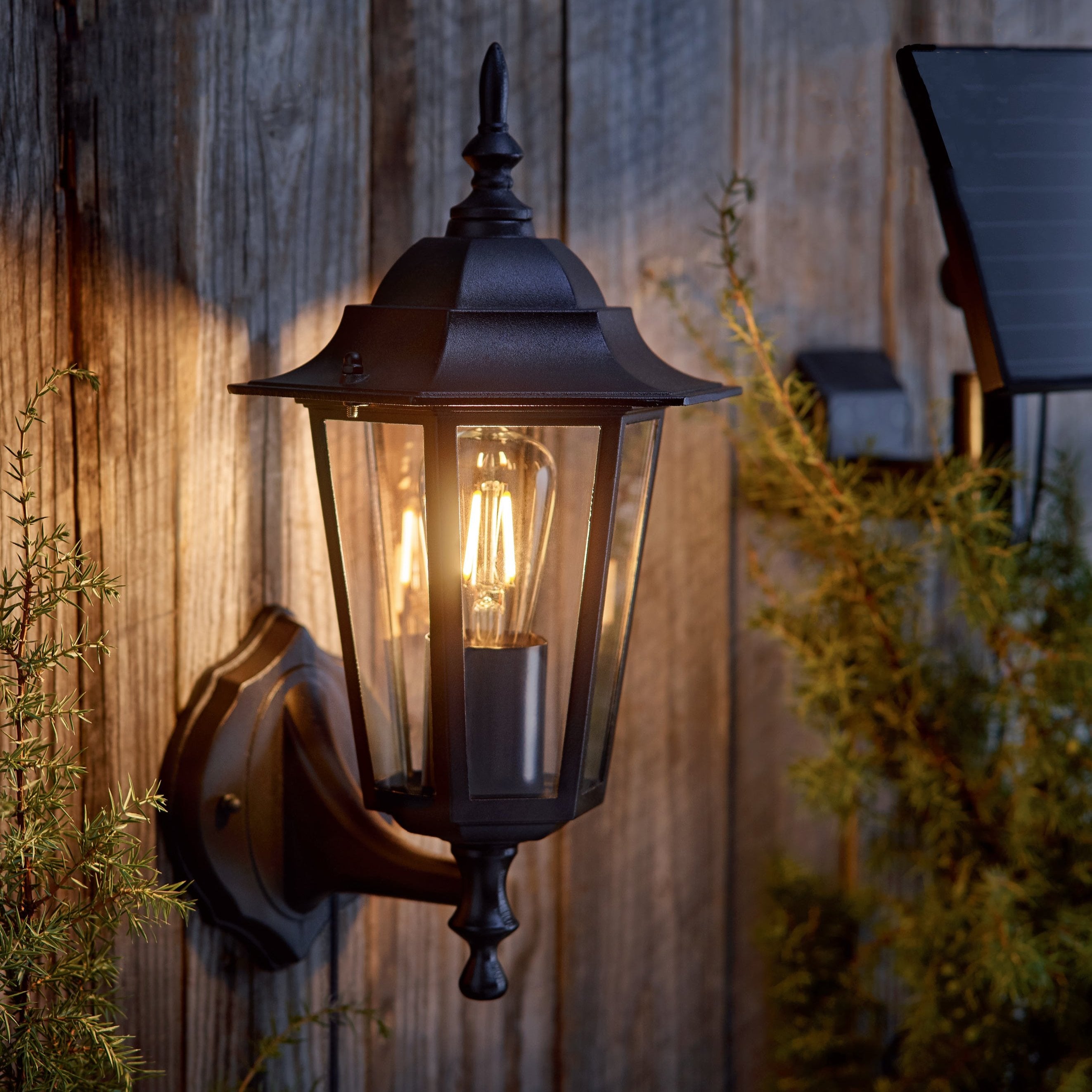 Solar Outdoor Wall Lantern - Clerkenwell Farmhouse - IP44 Rated