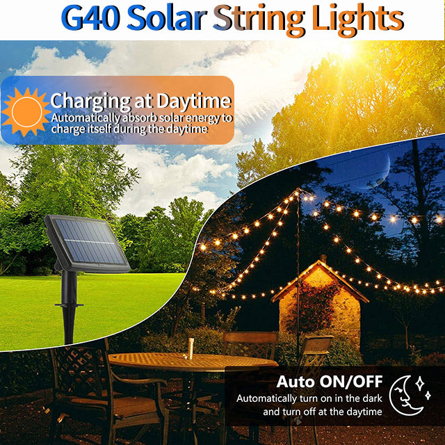 Solar 25ft Eco Festoon Hanging Garden Lights with Remote Function IP65 Rated