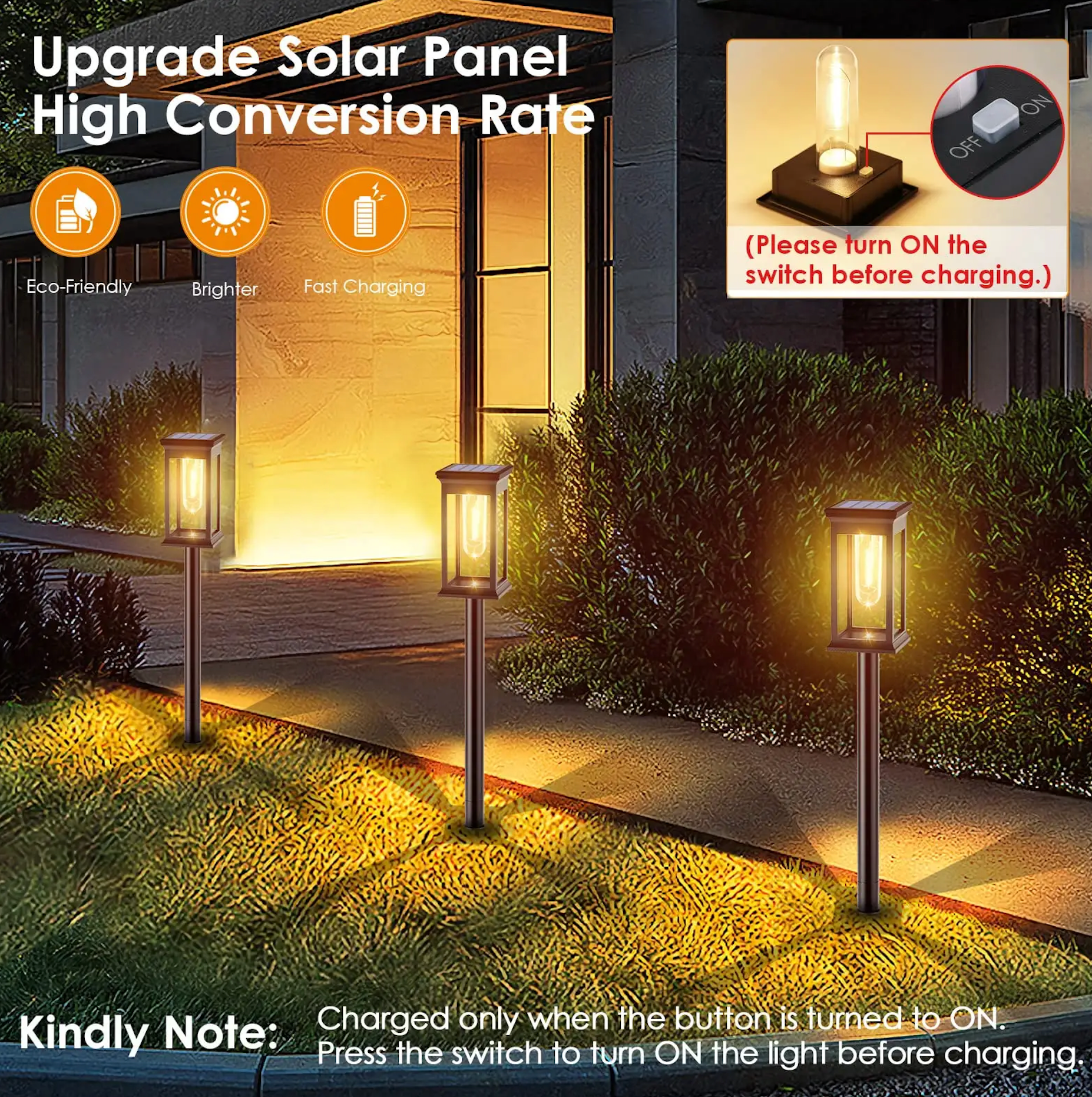 2x Grove Solar LED Pathway Lights IP65 Rated