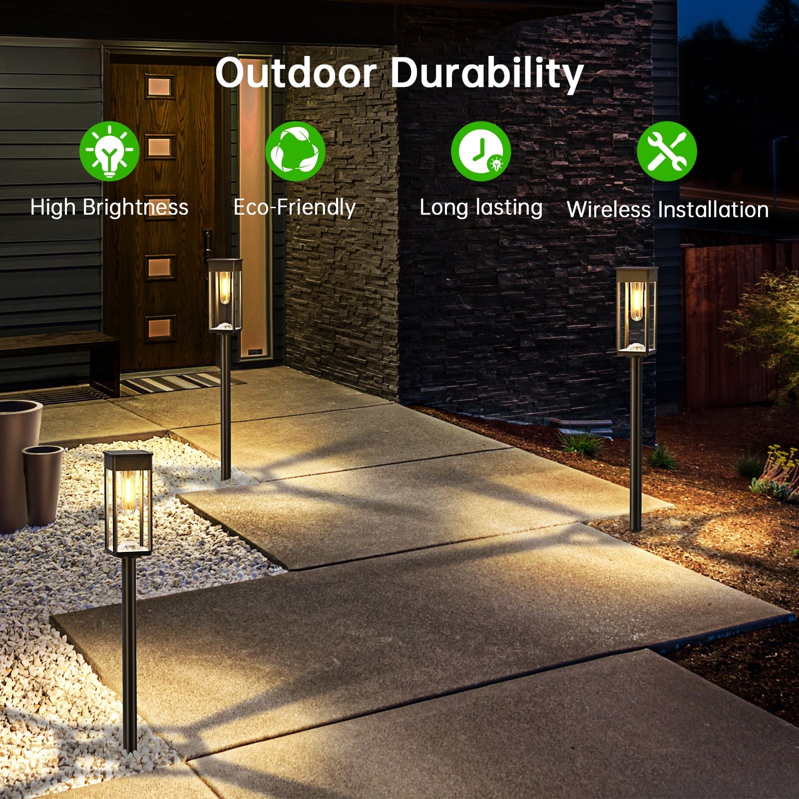 4x Grove Solar LED Pathway Lights IP65 Rated